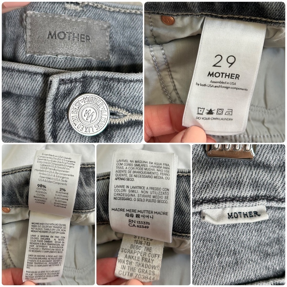 Mother The Scrapper Cuff Ankle Fray jeans Shadows In The Grass 29 - Picture 15 of 15